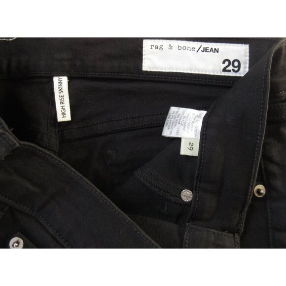 NWT rag & bone /JEAN High Rise Skinny in Black Stretch Denim Jeans 29 - Picture 3 of 6